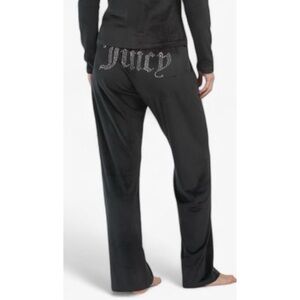 Juicy Couture Black Velvet Fleece Pajama Pants